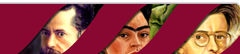 Julio 6 -Nacen José María Velasco (1840), Frida Kahlo (1907) y Juan O' Gorman (1905) Ilustración con los autorretratos de los tres pintores