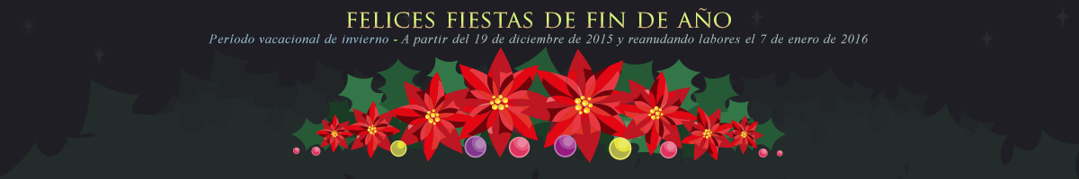 Felices fiestas y próspero 2016 - Período vacacional de invierno en la Universidad de Guadalajara 19 de diciembre de 2015 y reanudando actividades el 7 de enero de 2016