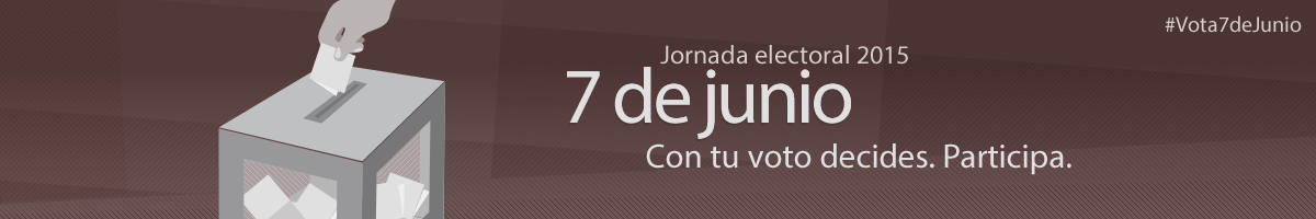 Domingo 7 de junio - Con tu voto decides. Participa Ilustración de una persona votando para invitar a la participación.