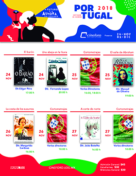 Cartel informativo sobre la Cartelera Cineforo, del 24 de noviembre al 1 de diciembre en el Cineforo Universidad