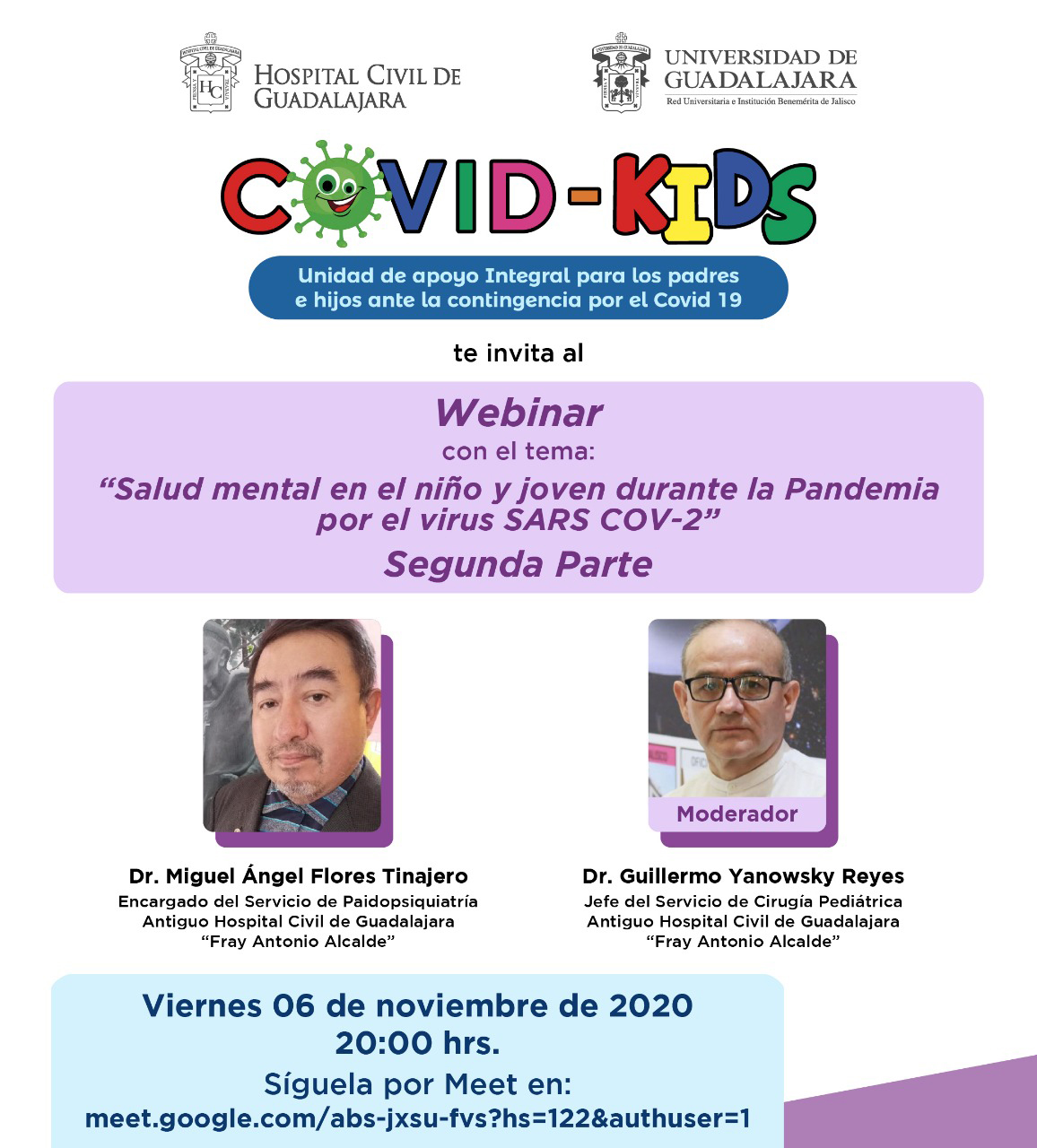 Webinar Salud mental en el niño y joven durante la pandemia por el virus SARS COV segunda