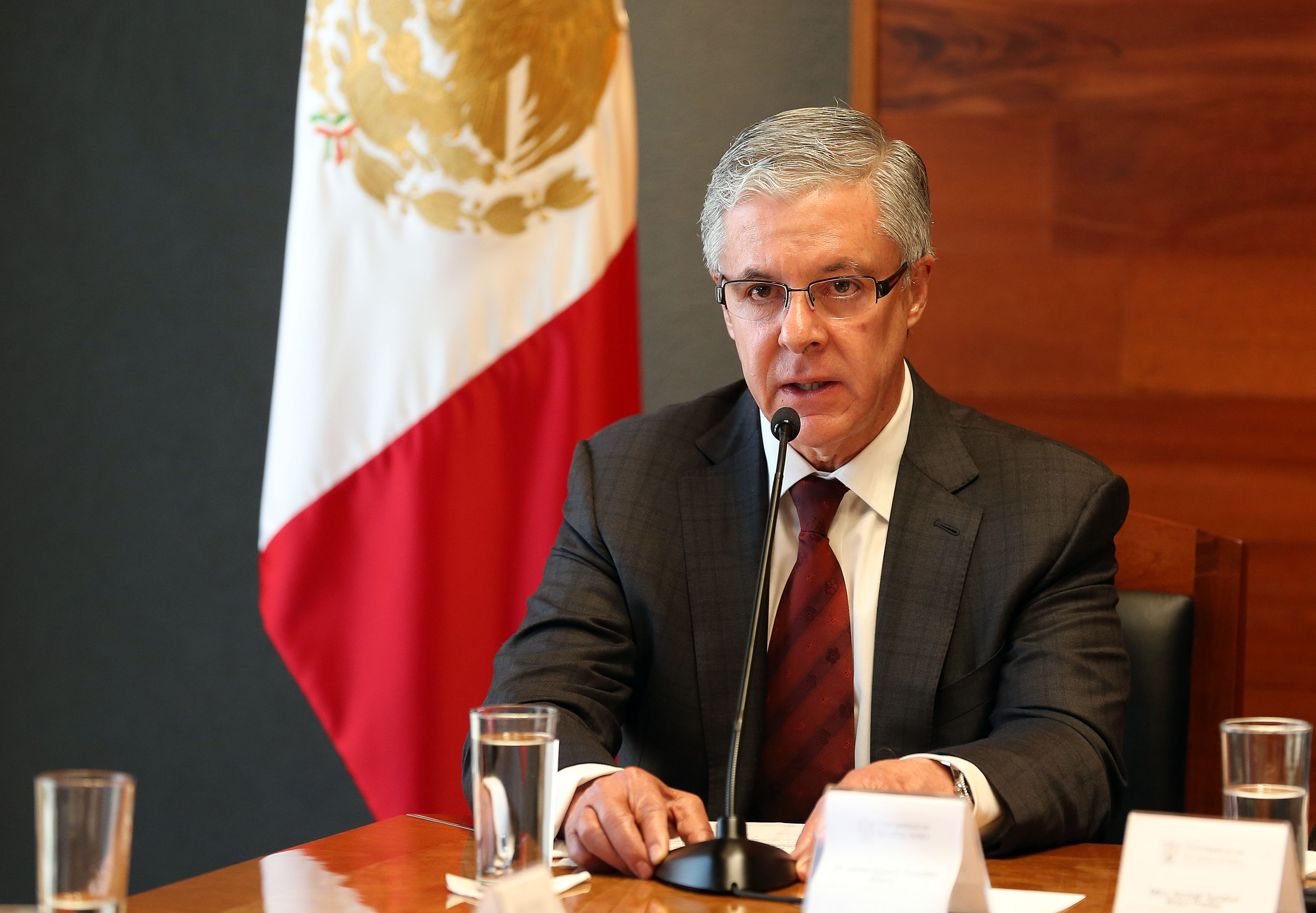 Secretario de Salud, doctor Jaime Agustín González Álvarez haciendo uso de la palabra 
