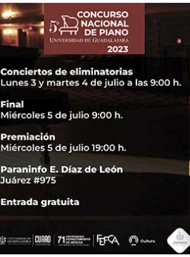 Cartel del 5º Concurso Nacional de Piano "Universidad de Guadalajara 2023" Cartel del 5º Concurso Nacional de Piano "Universidad de Guadalajara 2023"