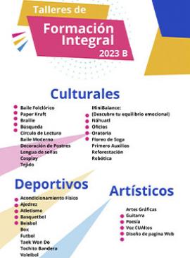 Cartel de los Talleres de formación integral 2023B CUAltos Cartel de los Talleres de formación integral 2023B CUAltos