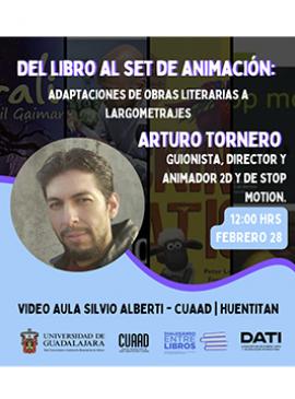Dialogando entre libros con Arturo Tornero Cartel con información sobre el taller: Dialogando entre libros con Arturo Tornero