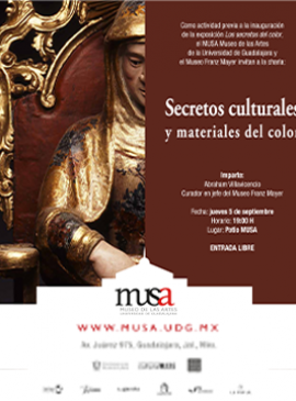 Cartel de la Charla: Secretos culturales y materiales del color Cartel de la Charla: Secretos culturales y materiales del color