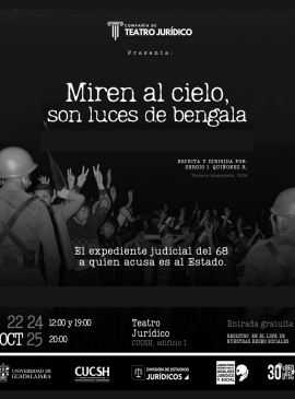 Cartel de la Obra de teatro: Miren al cielo, son luces de bengala Cartel de la Obra de teatro: Miren al cielo, son luces de bengala