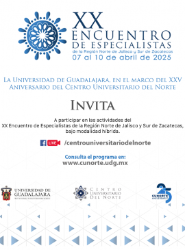 Cartel del XX Encuentro de Especialistas de la Región Norte de Jalisco y Sur de Zacatecas Cartel del XX Encuentro de Especialistas de la Región Norte de Jalisco y Sur de Zacatecas