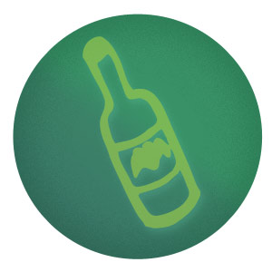 Viñeta de botella de licor