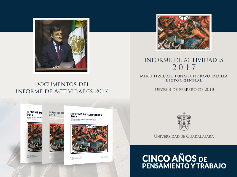 Descargue los documentos del Informe de Actividades 2017- Maestro Itzcóatl Tonatiuh Bravo Padilla, Rector General Jueves 8 de febrero de 2018 a las 12:00 horas. Teatro Diana