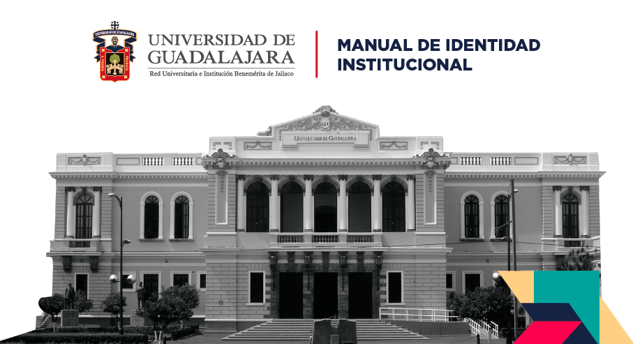 Portada del Manual de Identidad Institucional de la UDG 2020 con una foto del Paraninfo Universitario