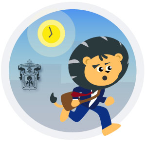 Viñeta de Leoncito corriendo