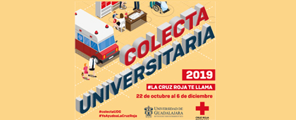 Identidad gráfica para promocionar la Colecta Universitaria 2019 de la Cruz Roja Mexicana