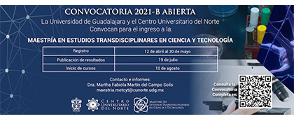 Maestría en Estudios Transdisciplinares en Ciencia y Tecnología, convocatoria 21-B