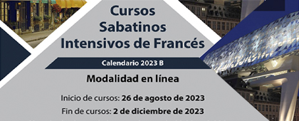 Cartel de los Cursos Sabatinos Intensivos de Francés, calendario 2023B