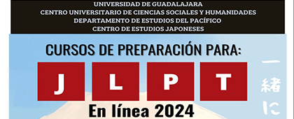 Cartel de Cursos de preparación para JLPT en línea 2024