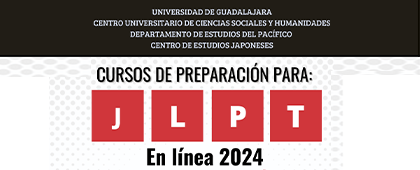 Cartel de los Cursos de preparación para JLPT en línea 2024