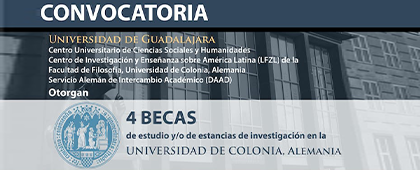 Cartel de la Convocatoria: 4 becas de estudio y/o estancias de investigación en la Universidad de Colonia, Alemania