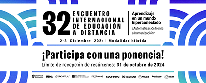 Cartel de Participa con una ponencia en el 32 Encuentro Internacional de Educación a Distancia