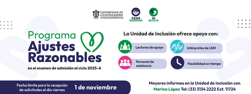 Cartel del Programa: Ajustes Razonables en el examen de admisión al ciclo 2025-A