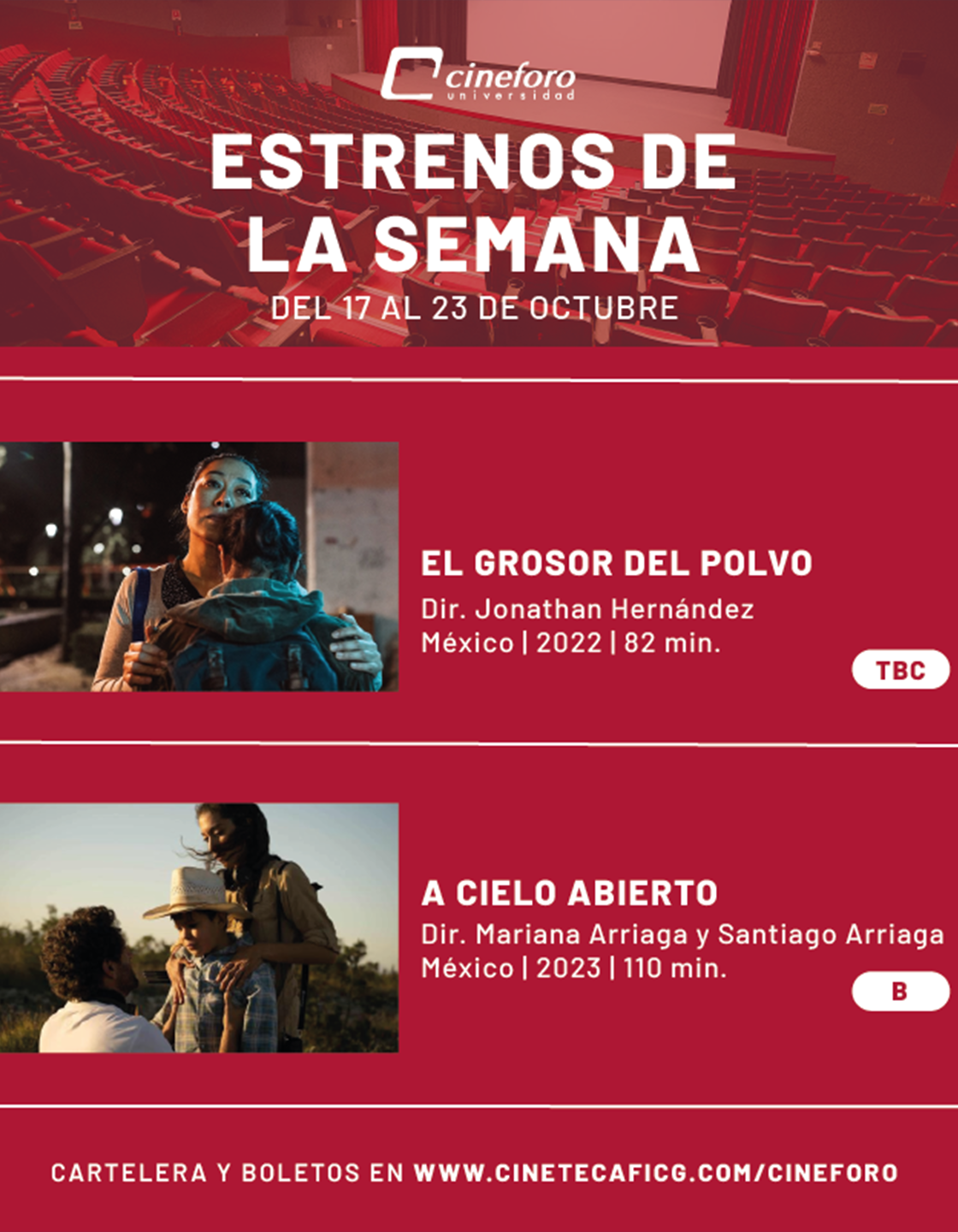 Cartelera del Cineforo Universidad