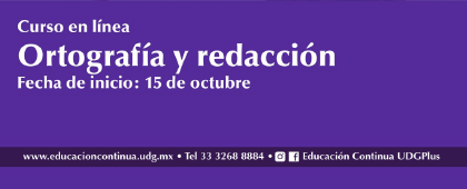 Cartel del Curso en línea: Ortografía y redacción