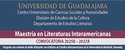 Cartel de la Maestría en Literaturas Interamericanas, convocatoria 2025B-2027A