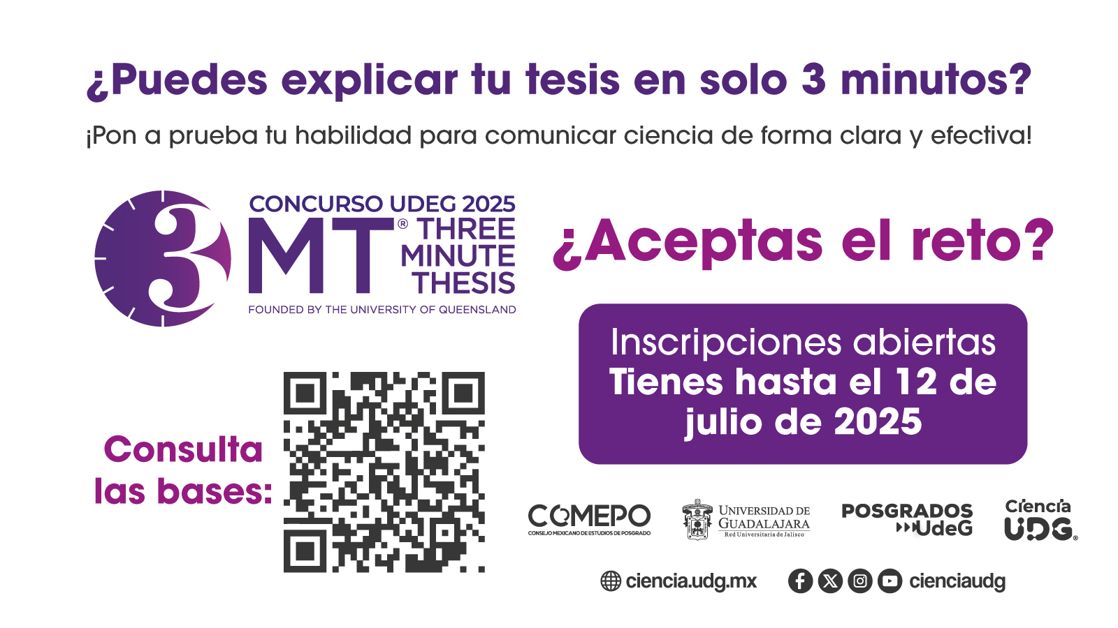 Cartel de ¿Puedes explicar tu tesis doctoral en solo 3 minutos?