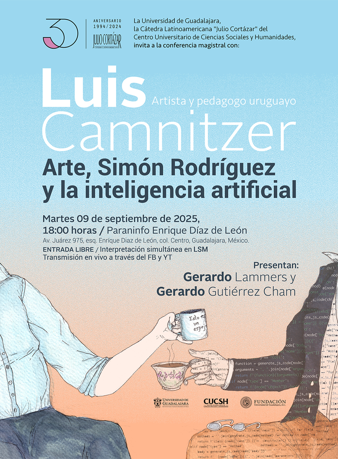 Cátedra Latinoamericana Julio Cortázar con Luis Camnitzer, artista y pedagogo uruguayo