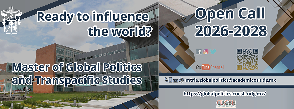 Cartel de la Master of Global Politics and Transpacific Studies, open call 2026-2028
