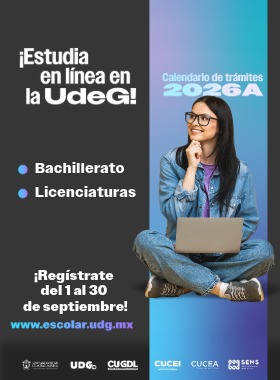 Banner ¡Estudia en línea en la UdeG! Calendario de trámites 2026A