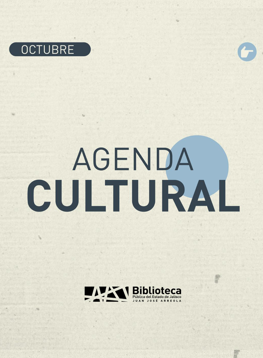Cartel de la Programación cultural del mes de OCTUBRE de la Biblioteca Pública del Estado de Jalisco