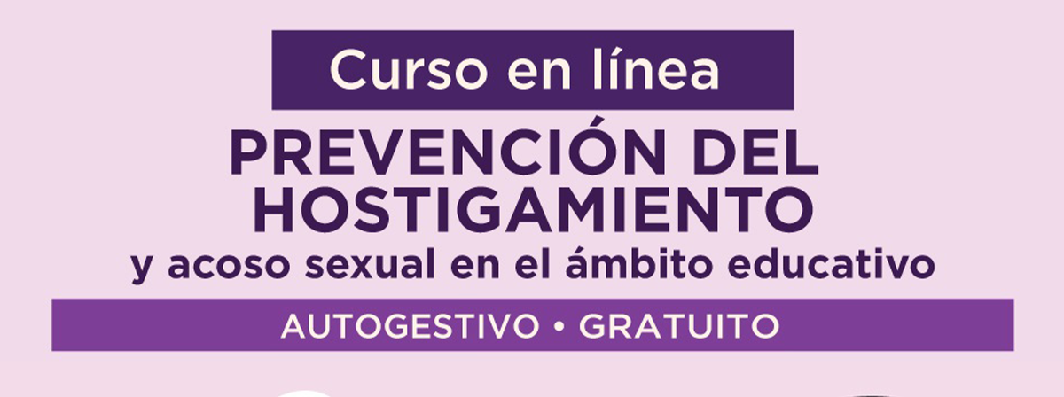 Cartel del Curso en línea: Prevención del hostigamiento y acoso sexual en el ámbito educativo