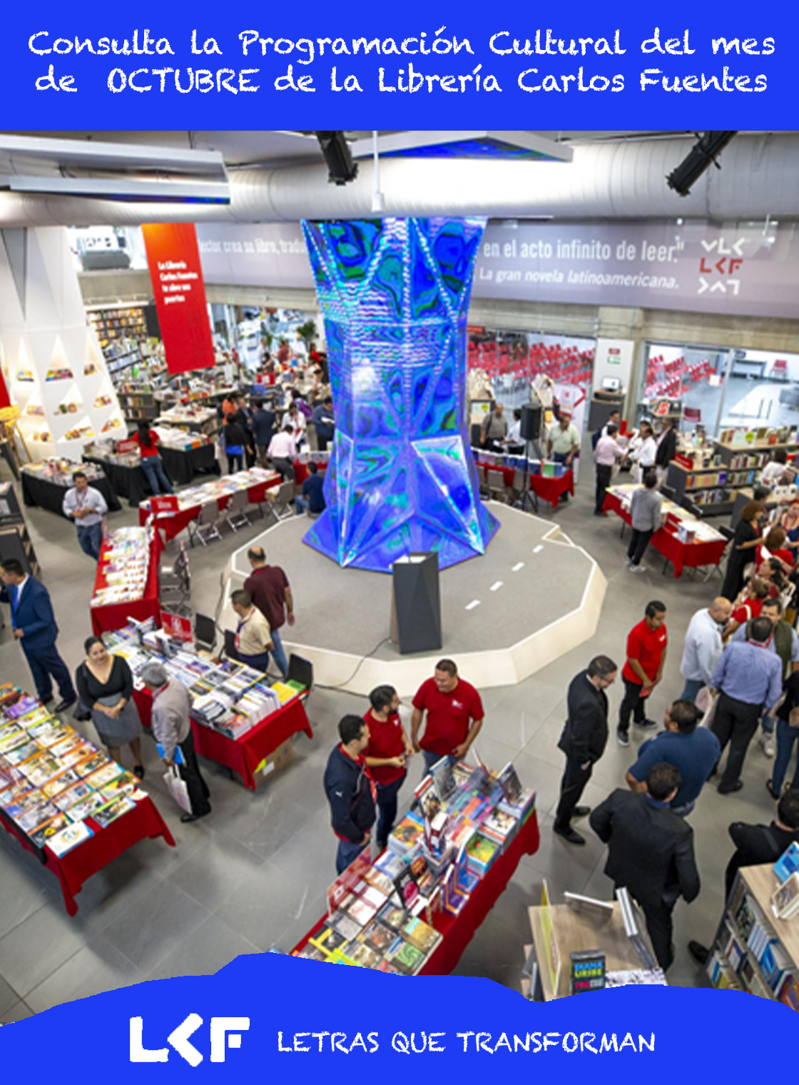 Banner de la Programación del mes de OCTUBRE de la Librería Carlos Fuentes