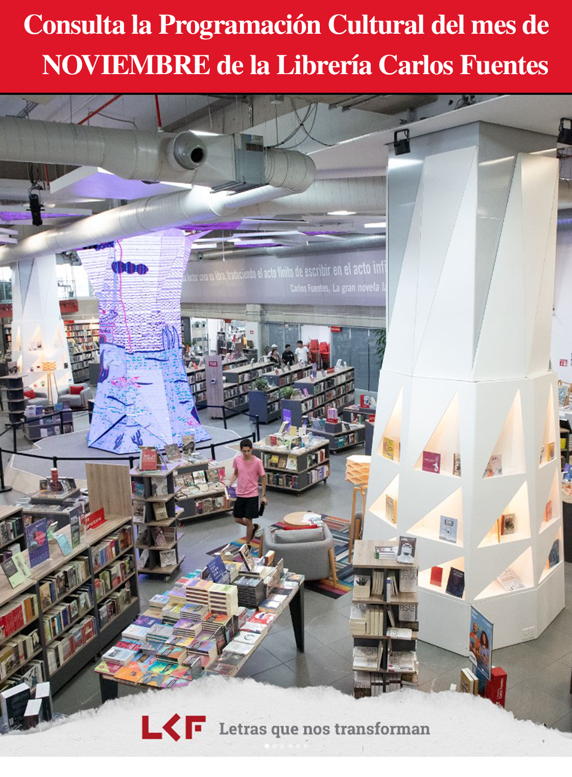 Programación del mes de NOVIEMBRE de la Librería Carlos Fuentes