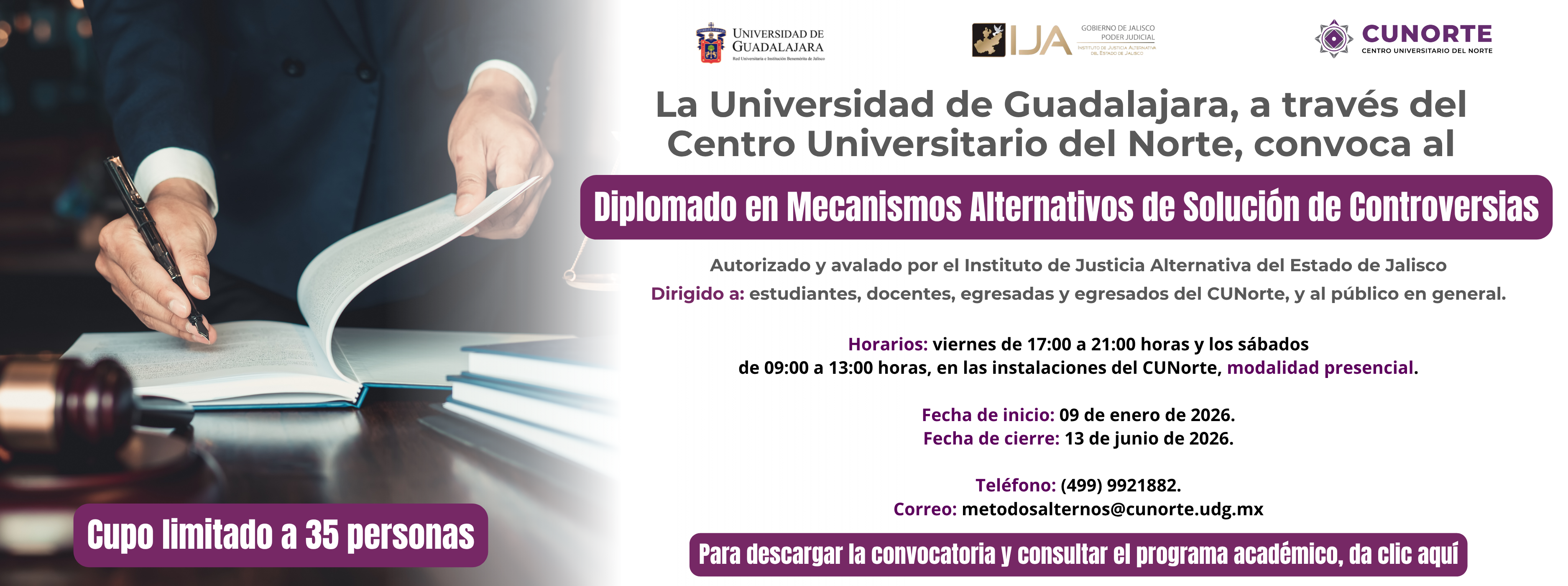Cartel del Diplomado en Mecanismos Alternativos de Solución de Controversias