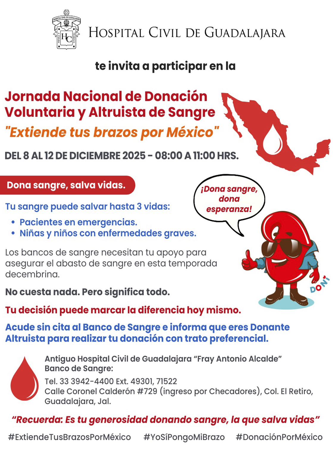 Banner de la Jornada Nacional de Donación Voluntaria y Altruista de Sangre