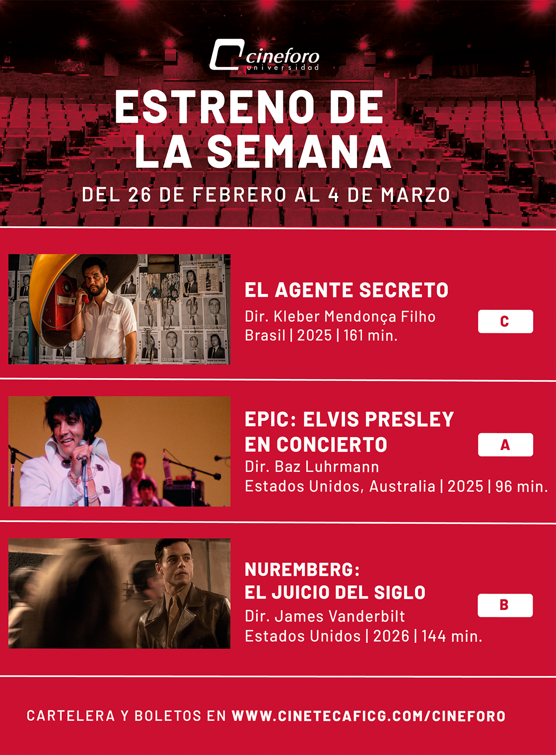 Cartelera del Cineforo Universidad
