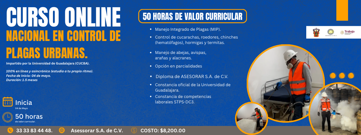 Cartel del Curso Online Nacional en Control de Plagas Urbanas