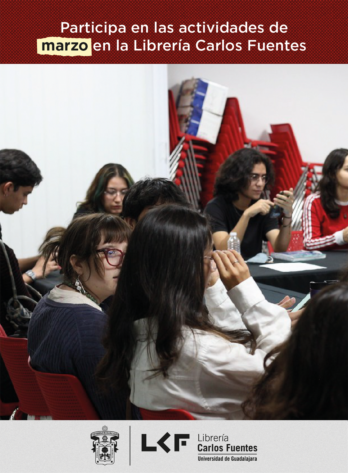 Programación del mes de MARZO de la Librería Carlos Fuentes