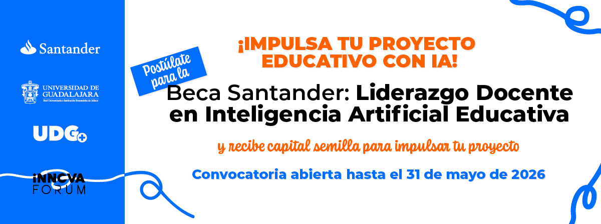 Cartel de la Beca Santander: Liderazgo Docente en Inteligencia Artificial Educativa
