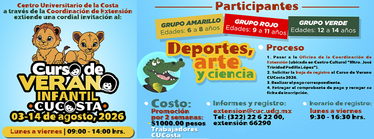Cartel del Curso de Verano Infantil CUCosta 2026