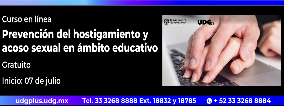 Cartel del Curso en línea: Prevención del hostigamiento y acoso sexual en el ámbito educativo