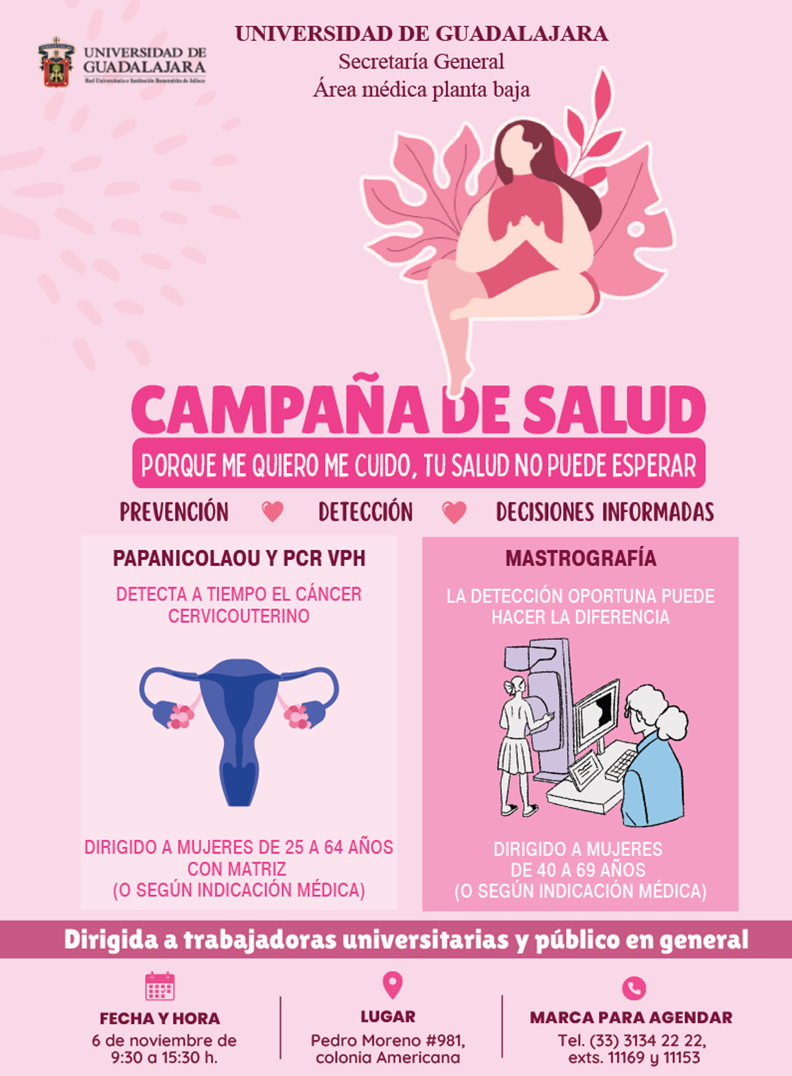 Banner de la Campaña de salud "Porque me quiero me cuido, tu salud no puede esperar"