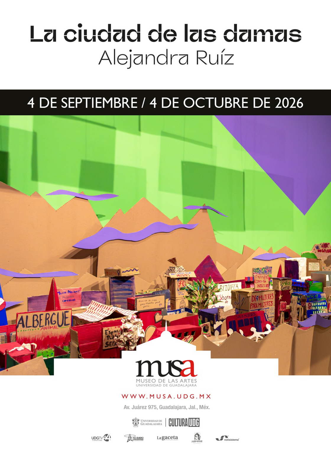 Banner de la Exposición: La ciudad de las damas