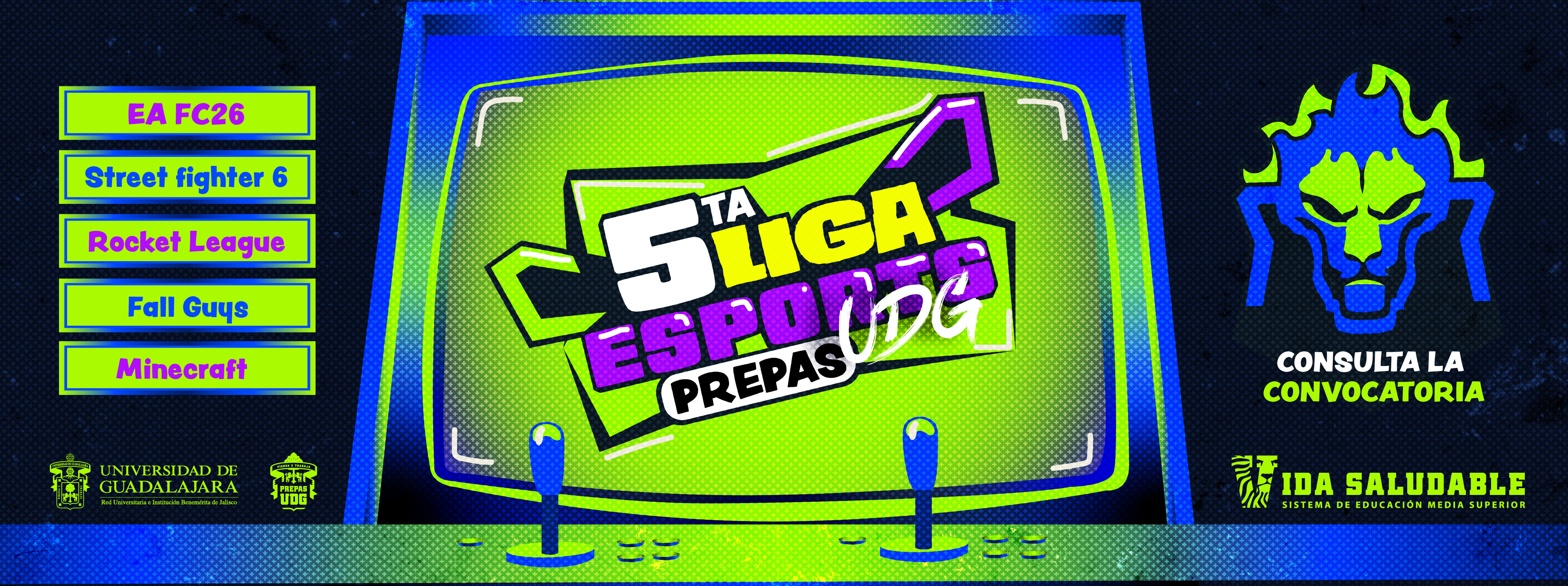 Cartel de la Convocatoria 5ta. Liga Esports de Prepas UDG 2026