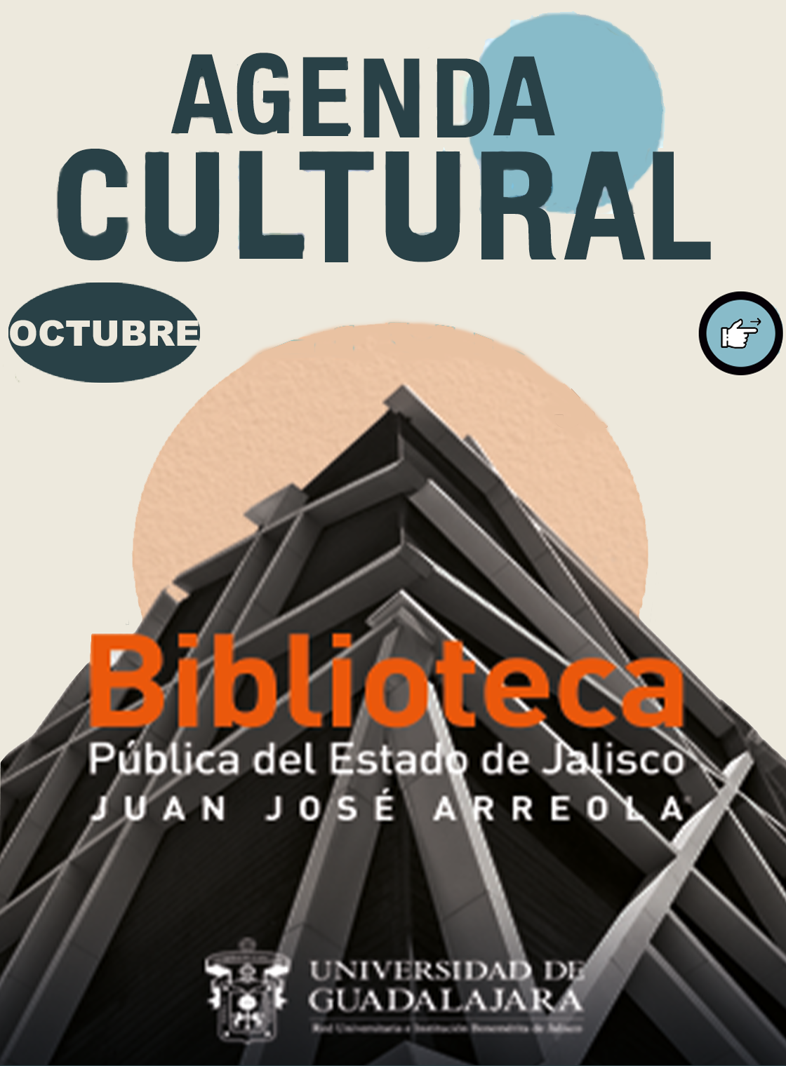 Banner de la Programación cultural del mes de OCTUBRE de la Biblioteca Pública del Estado de Jalisco