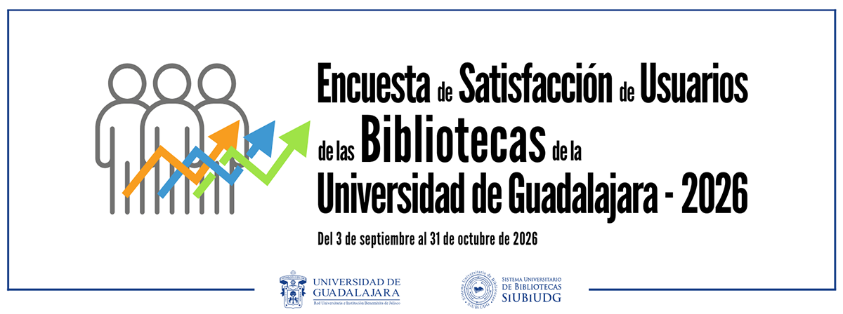Cartel de la Encuesta de Satisfacción de Usuarios de las Bibliotecas de la Universidad de Guadalajara 2026