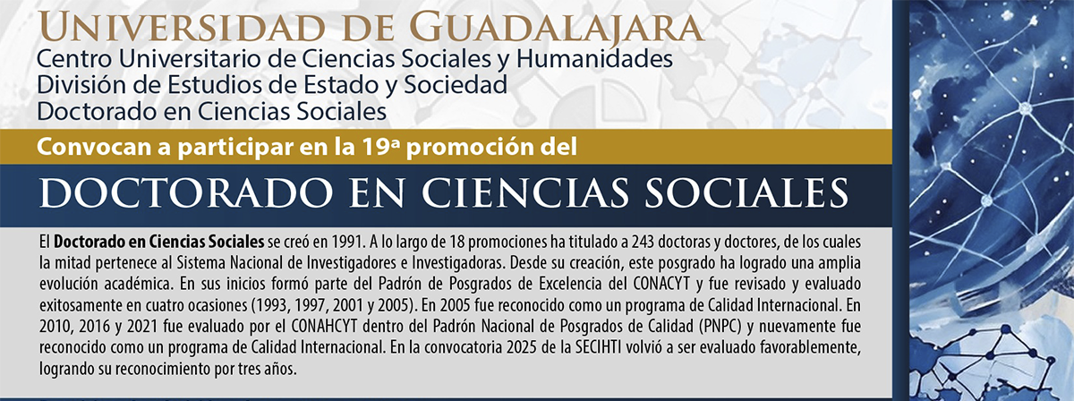 Cartel del 19a. promoción del Doctorado en Ciencias Sociales