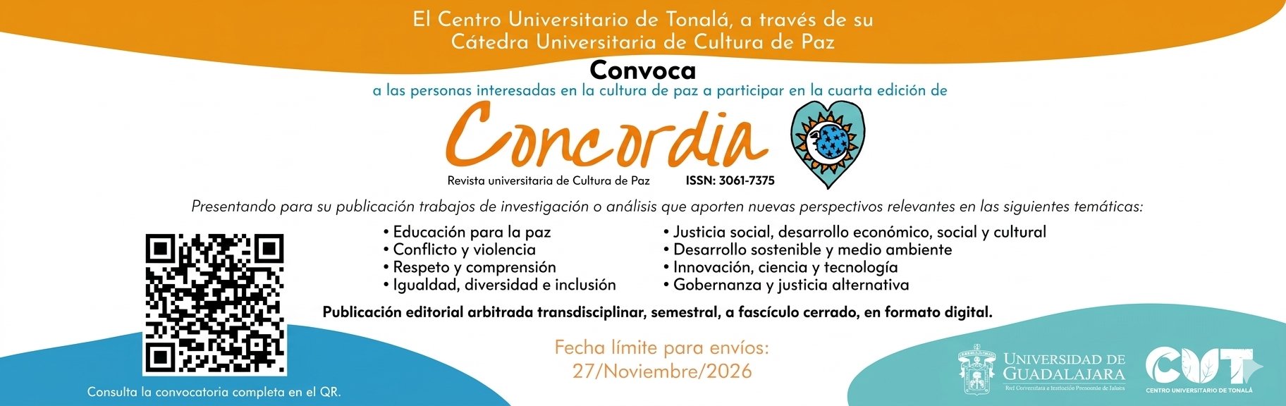 Cartel Participa en la cuarta edición de Concordia, Revista Universitaria de Cultura de Paz